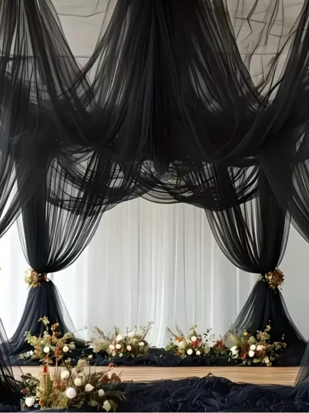 Elegant Black Drapery Backdrop for Home Accents